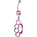 Pink Brass Knuckle Belly Ring