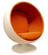 Eero Aarnio Style Ball Chair Orange Fabric