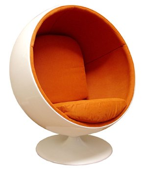 Eero Aarnio Style Ball Chair Orange Fabric