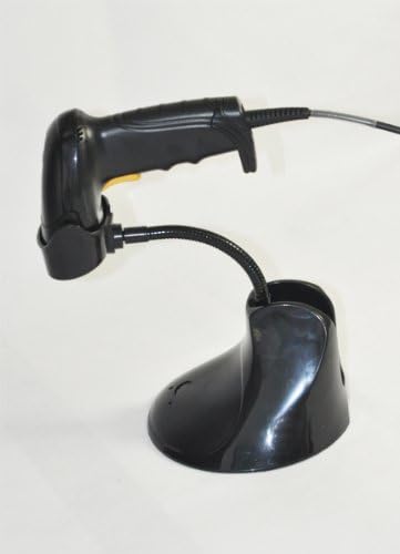 USB Automatic Laser Barcode Scanner (black) with Hands Free Adjustable Stand