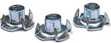 3/8-16 X 7/16 4 Prong Tee Nuts / Steel / Zinc / 500 Pc. Carton