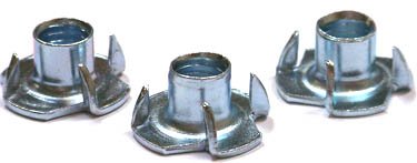 1/4-20 X 1/2 4 Prong Tee Nuts / Steel / Zinc / 2,000 Pc. Carton