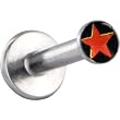 Surgical Steel Black and Red STAR Logo Push In Labret