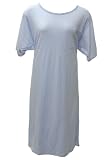 Short Sleeve Light Blue Cotton Nightgown Plus Size 2X