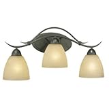 Thomas Lighting PL7673-63L Limestone - Three Light Wall Sconce, Painted Bronze Finish with Aged Hand Painted Glass