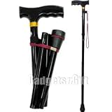 Elegant Foldable Walking Stick, Adjustable Folding Cane with Carrying Case & FREE Accessories