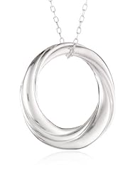 Bronze Scalloped White Open Circle Pendant Necklace, 18"