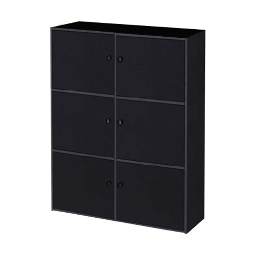 Home Source Industries US3193 BLACK 6-Cube Utility Cabinet, Black