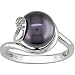 Sterling Silver Black FW Pearl Ring (9-10 mm)