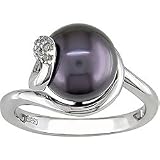 Sterling Silver Black FW Pearl Ring (9-10 mm)