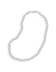 18 Inch 14k Yellow Gold 6.5-7mm (A) Akoya Pearl Necklace