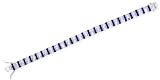 Channel-Set Princess-Cut C.Z. Sapphire Diamonds Alternating With C.Z. Rhodium Plated (.925) Sterling Silver Bracelet (Holiday Special)