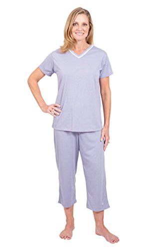 Cool-jams Moisture Wicking Kristi Capri Pajama Set for Travel & Hot Nights(S-3X)