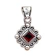 Diamond Shape Faceted Garnet Pendant