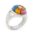 Multi-Color Color Round Millefiori Ring