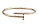 Jianyana Stainless Steel Nail Style Love Rose Gold Plated Bangle Bracelet Oval High Polish Fits 7.5 inch wrists