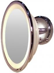 Nova Mirrors Polished Nickel Almond Housing Tilt Swivel Hardwired Lighted Makeup Mirror 3X