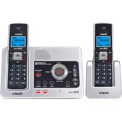 V-Tech LS6125-2 DECT 6.0 Two Handset Cordless Answering System with Caller ID (Silver/Black)