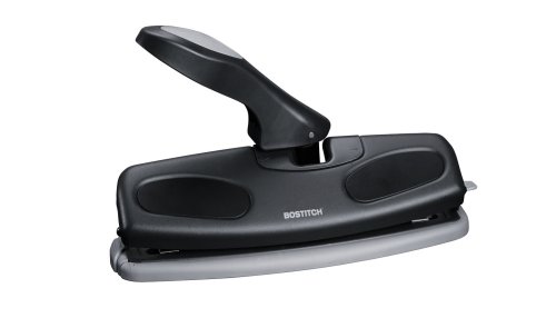 Stanley Bostitch 7-Hole Adjustable Hole Punch with Swivel Handle, 25 Sheet Capacity, Black (HPK7-ADJ)