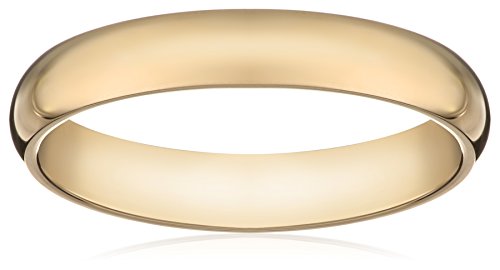 Womens-10k-Yellow-Gold-3mm-Traditional-Plain-Wedding-Band