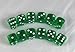 Green Transparent Dice D6 16mm 12 Dice