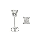 14K White Gold, Square Princess Cut, Diamond Stud Earrings (1/4 ctw, G-H Color, SI-I2 Clarity)
