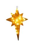 Barcana 20-Inch Illuminated Fiberglass Star of Bethlehem Gold Star.