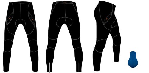 Funkier Winter Thermal Bike Tights in Black , Medium
