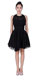 Cocktail Lace Peplum Chiffon Sleeveless  Dress