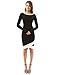 PattyBoutik Women's Color Block Boat Neck Long Sleeve Dress