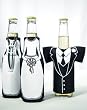 Wedding Party Bottle Holders - Wedding Tux T-Shirt Shaped