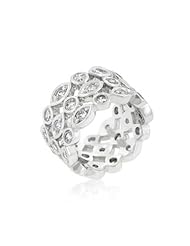 Triple Row Clear Cubic Zirconia Eternity Band Ring