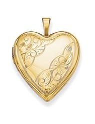 Genuine IceCarats Designer Jewelry Gift 14K 20Mm Side Swirl Heart Locket