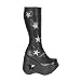 DYNAMITE-600, 5 1/4 '' Gothic Star Platform Wedge Knee Boot With Black or Silver Stars, Demonia by Pleaser USA