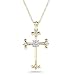 10k Yellow Gold Diamond Cross Pendant (1/8 cttw, I-J Color, I2-I3 Clarity)