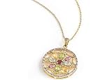 Search : Signature Gemstone Medallion Necklace GOLD 18" Necklace