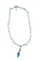 Anklet - A49 - Sized to Fit - Swarovski (tm) Crystal Beads ~ Aqua with Hi-Heel Mule Charm