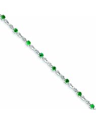 2.6 Carat 14K White Gold Diamond and Emerald Bracelet