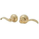 Baldwin 5255.003.LENT Wave Lever Keyed Entry Set, Lifetime Polished Brass