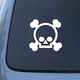Grenade Gloves - Skull Crossbones - Car, Truck, Notebook, Vinyl Decal Sticker #2700 | Vinyl Color: White