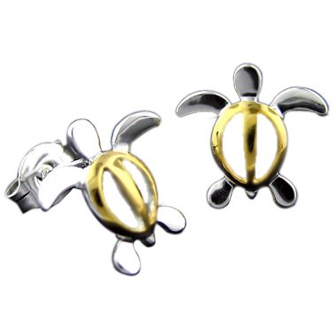 925 Silver Turtle Stud Earrings Hawaiian Jewelry