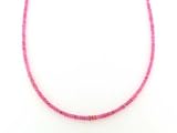 14k Yellow Gold 2-4mm Faceted Rose Spinel Beaded Necklace, 17.5