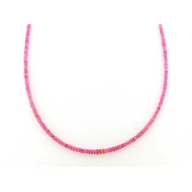 14k Yellow Gold 2-4mm Faceted Rose Spinel Beaded Necklace, 17.5"