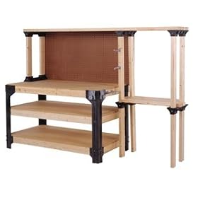 2x4basics 14429 Workbench and Shelving Storage System with Hooks and Clamps