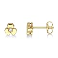 Miore Kinder-Ohrstecker Blume  375 Gelbgold mit Brillanten MK903E
