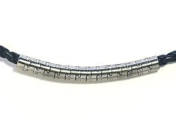 PuzzleLogic Titanium with Black Braided Leather Necklace