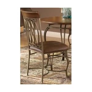 Hillsdale Montello Dining-Chairs, Set of 2 with Brown Faux Leather, Old Steel Finish by Hillsdale Furniture