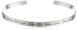 Sterling Silver Cuff Bracelet with Inspirational Message, 