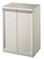 Sterilite 01408501 2-Shelf Base Cabinet with Putty Handles, Platinum