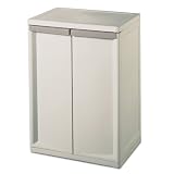 Sterilite 01408501 2-Shelf Base Cabinet with Putty Handles, Platinum (Kitchen)
